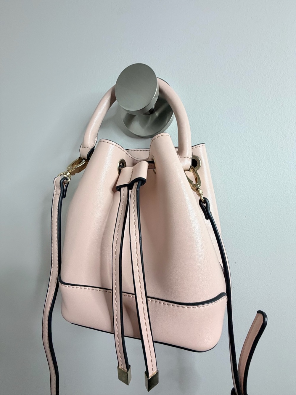 Forever 21 Blush Pink Drawstring Mini Bucket Bag - Picture 2 of 4